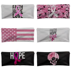 Diadema Reversible estilo Junkk <span class=keywords><strong>cinta</strong></span> Rosa personalizada conciencia sobre el Cáncer correr <span class=keywords><strong>tenis</strong></span> deportes diadema mujeres accesorios para el cabello - Product Image 5