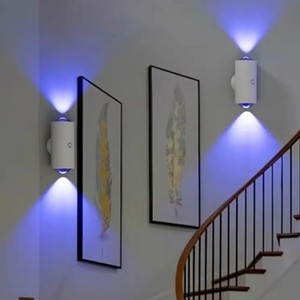 Lampe murale à détecteur de mouvement, lumière d'ambiance dégradée, détecteurs LED, éclairage extérieur à intensité variable, lampes décoratives pour couloir - Product Image 2