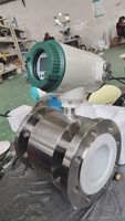 Débitmètre électromagnétique en acier inoxydable SS304 de haute précision (+/-0,2%) pour liquides conducteurs, OEM intelligent numérique IP68