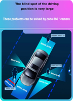 CVBS/720/1080P 360 °   Caméra panoramique pour voiture compatible Android, caméra panoramique grand angle universelle haute définition avec vision nocturne