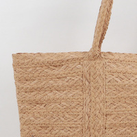 Grand sac fourre-tout tressé pour femme, sac de plage avec poignées, doublure en polyester, sac à bandoulière en corde pour l'été, grande capacité
