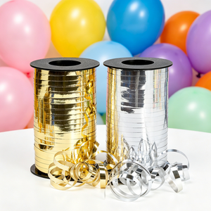 Colorart Customizable Factory Super Long PP Curling <b>Ribbon</b> Roll Shiny Metallic Balloon <b>Ribbon</b> for Party Gift Wrapping - Product Image 1