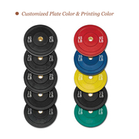 Qcfit WP2224 Plaque de bumper de compétition en caoutchouc massif anti-fissuration pour haltères, norme IWF, 5kg-55LB, fabriquée sur mesure par l'usine de Nantong