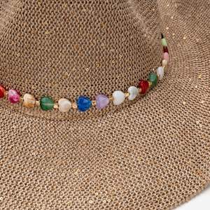 Chapeau de paille <span class=keywords><strong>Panama</strong></span> bohème pour femme avec large bord incurvé – Protection solaire tendance pour les voyages en extérieur, la plage et <span class=keywords><strong>le</strong></span> quotidien - Product Image 4