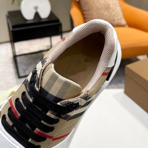 Chaussures de luxe rayées en tissu à semelle épaisse, robustes et confortables, de style designer rétro à lacets, de haute qualité - Product Image 2