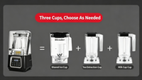 Blender commercial HENGZHI pour la pilée de glace, 2200W, 1,5L, professionnel, multi-vitesses, écran tactile, certifié NSF, blender robuste