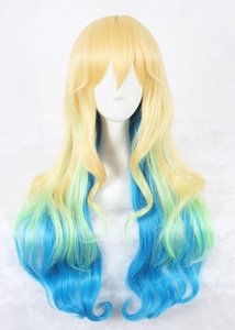Peluca de Cosplay de Kobayashi <span class=keywords><strong>Maid</strong></span> <span class=keywords><strong>Dragon</strong></span> Lucoa al por Mayor, 80 cm de Largo, Ondulada, Color Mixto, Sintética, Resistente al Calor, para Anime - Product Image 3
