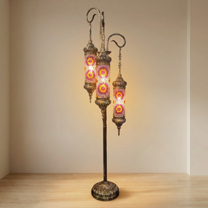 Lampe sur pied turque <span class=keywords><strong>Marrakech</strong></span> en mosaïque de verre teinté, style ottoman - Product Image 6