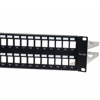 Panel Patch Kosong Melontel MT-4218 Cat6A 2U 48-Port RJ45 FTP Bersertifikasi ISO9001:2008 untuk Koneksi Jaringan