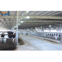 Structure en acier préfabriquée à construction rapide, abris préfabriqués à faible coût pour vaches / chevaux / chèvres / moutons