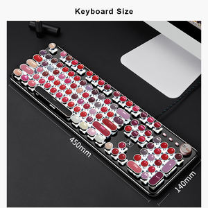 Проводная Механическая клавиатура с 104 клавишами, розовая Металлическая Usb-клавиатура для рабочего стола, Oem с Usb 2,0, Проводная Rgb светодиодная подсветка для ноутбука USB Type a - Product Image 2