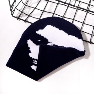 Bonnet Y2K personnalisé avec logo, motif visage abstrait, tricoté, doux et extensible, style streetwear gothique, <span class=keywords><strong>ski</strong></span>, rétro, urbain, pour l'hiver - Product Image 4