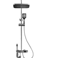Ensemble de douche tout en laiton chromé au design moderne et minimaliste, avec jets pulvérisateurs/massage/bulles, haute pression, fixation murale