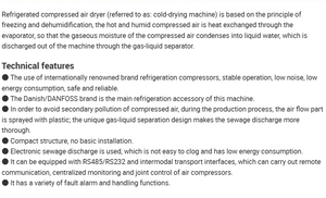 WML-3F è un essiccatore ad aria compressa refrigerato ad alta efficienza per compressori d'aria, che è raffreddato ad aria <span class=keywords><strong>a</strong></span> temperatura normale - Product Image 3