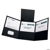 Porte-documents de présentation de documents en papier avec fente pour cartes de visite, personnalisable en taille, résistant aux rayures, avec lamination, gaufrage et débosselage