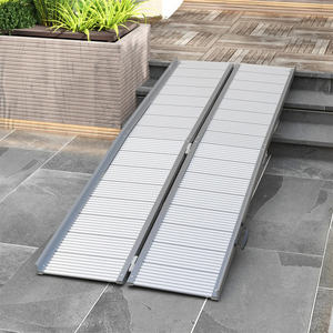 ทางลาดสำหรับวีลแชร์แบบพับได้ขนาด8ฟุตสีเงินพกพา DB - Product Image 1