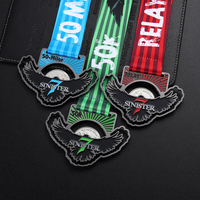 Médaille magnétique de course à pied Marathon 10k, fabricant de médailles personnalisées, logo en émail 2D 3D, lettre en alliage de zinc, médaille en alliage pour récompense