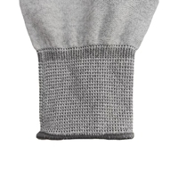Guantes de Seguridad Duraderos de Fibra de Carbono y Poliéster de Calibre 15 con Dedos Blancos para Hombres y Mujeres