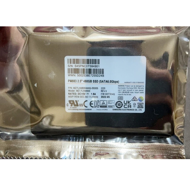 Original New PM883 480G 480GB SATA 6.0Gbps Enterprise SSD MZ-7LH4800 MZ7LH480HAHQ SATA 6G 2.5 SSD