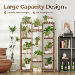 Soporte de Madera Ecológico para Plantas, Estante Alto para Interiores y Exteriores, para Múltiples Macetas, Soporte Grande para Flores, para Sala de Estar - Product Image 4