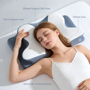 Ergonomic Cervical <strong>Neck</strong> <strong>Pillow</strong> Butterfly Memory Foam <strong>Pillow</strong> Mellow Sleep <strong>Pillow</strong> with Cooling Breathable Washable Pillowcase - Product Image 4