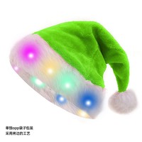 Chapeau de Père Noël de haute qualité Lumière LED de Noël Nouveau design luminescent avec fonction clignotante pour une utilisation transfrontalière