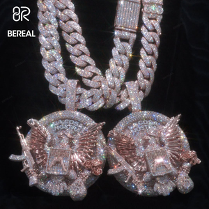 Colgante Personalizado con Nombre en 3D de Moissanita VVS para Hombre, Estilo Hip Hop, Plata 925, Cadena con Eslabones de Diamantes, Joyería con Colgante de Letra - Product Image 1