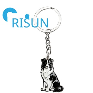 Porte-clés en métal émaillé personnalisé en gros, mignon, avec motif de chien Border Collie, Llavero, porte-clés, <span class=keywords><strong>Sheltie</strong></span>, Berger écossais, émail doux et dur, porte-clés pour chien - Product Image 4