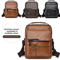 Sac bandoulière élégant en cuir PU léger et grande capacité, sac minimaliste pour homme