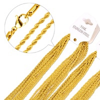 Chaînes serpent tabulaires en acier inoxydable de 2 mm, longueur 45-60 cm, vente en gros à bas prix, chaîne dorée