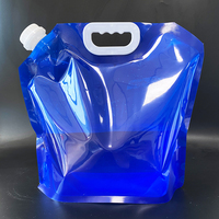Envase de Bebidas Personalizado Transparente de Grado Alimenticio para Cerveza, Jugo, Agua, Bolsa de Agua Plegable Portátil de 2L 5L con Boquilla de Plástico