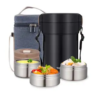 2L High Quality hot food insulated stainless steel double wall lunch container bento lunch box leakproof