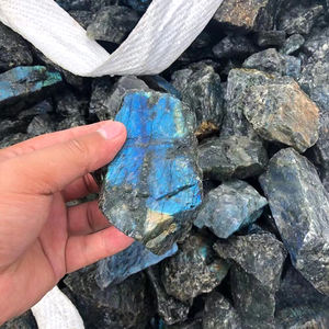 Pietra di cristallo di rocca all'ingrosso naturale cristallo grezzo blu Labradorite pietra grezza per la creazione di gioielli - Product Image 2
