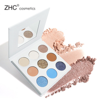CC30608 9 Farben Lidschatten Karton Palette Wasserdicht Metallic Luminous Shimmer Glitter Matt pulver Private Label Dark Sample