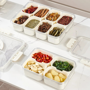 Kitchen sealed <strong>Spice</strong> Storage <strong>Box</strong> Food Grade 8-panel clear Seasoning <strong>Box</strong> With Handle Refrigerator Crisper - Product Image 2
