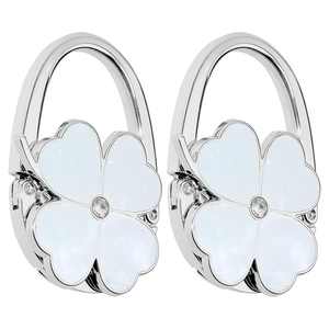 Support de sac de table pliable en aluminium, résistant aux rayures, avec crochet antidérapant en forme de trèfle à quatre feuilles - Product Image 1