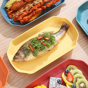 Plato Hexagonal para Pescado, Forma Irregular, Color Sólido, Plato Poco Profundo para Pescado al Vapor, Barbacoa, Frutas, Platos Fríos, Uso en Fiestas - Product Image 2