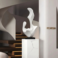 Sculpture abstraite moderne en fibre de verre, statue en FRP blanche, art minimaliste, artisanat pour la décoration intérieure d'hôtel, de villa ou de maison