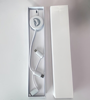 Kabel Pengisi Daya Multi 3 in 1, Kabel Charger Ganda, Kabel Pengisi Daya USB dengan Logo Menyala untuk Ponsel/IP/Galaxy/PS/iPad