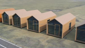 Maison <span class=keywords><strong>de</strong></span> glamping modulaire préfabriquée mobile en triangle, facile à assembler, 2 chambres, pour le camping en plein air, acier durable - Product Image 5