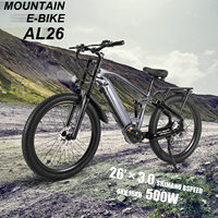 Vélo de montagne électrique 26*3.0 avec batterie au lithium 48V, moteur arrière 500W, cadre en aluminium - Style sportif