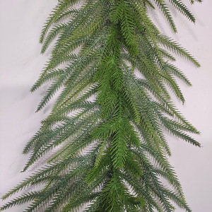 2024 Año Nuevo Navidad Norfolk Pine Garland colgante Artificial Greenery Vine decoración de invierno guirnalda al por mayor - Product Image 3