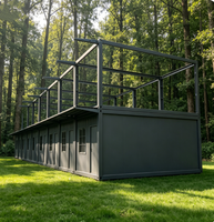 Maison préfabriquée démontable à 2 chambres en panneaux sandwich pour usage bureautique, avec design moderne et garantie de 2 ans