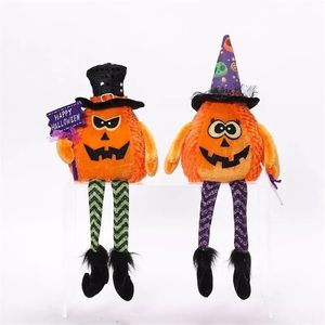 Adorable 2pcs Dangle Legs Pumpkin Decor Bright <b>Orange</b> Jack-O-Lantern for Festive Home Display - Product Image 3