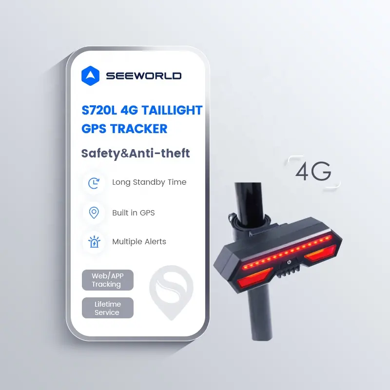 SEEWORLD S720L pelacak GPS sepeda, perangkat pelacak lokasi GPS Sepeda nirkabel 4G