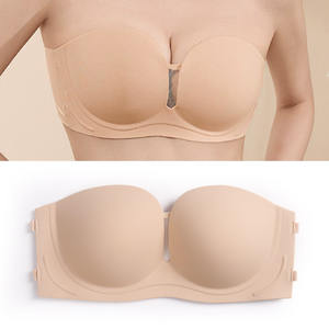 Бюстгальтер-невидимка без бретелек и спинки для большой груди, с эффектом пуш-ап, с подкладкой, для подтяжки и придания формы, женский - Product Image 1