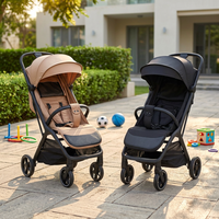 Poussette pliable pour bébé approuvée par les compagnies aériennes, cadre en aluminium, amortissement des chocs, avec poignée en PU, accoudoir amovible, poussette pour nourrissons