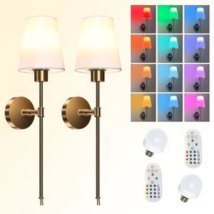 Không dây sạc LED Tường sconces Pin hoạt động sắt đèn với Dimmable ánh sáng bóng đèn và điều khiển từ xa - Product Image 5
