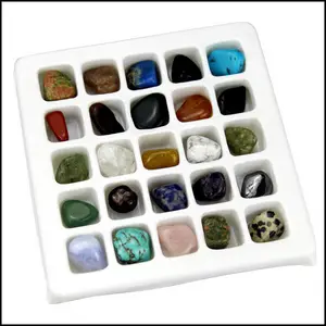 도매 25 조각/ 상자 혼합 천연 바위 석영 미네랄 돌을 굴러, 치유 크리스탈 락 제품은 판매