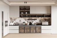 Balom Armoires de cuisine italiennes haut de gamme Concept ouvert Appareils intégrés Cuisine moderne minimaliste en bois massif